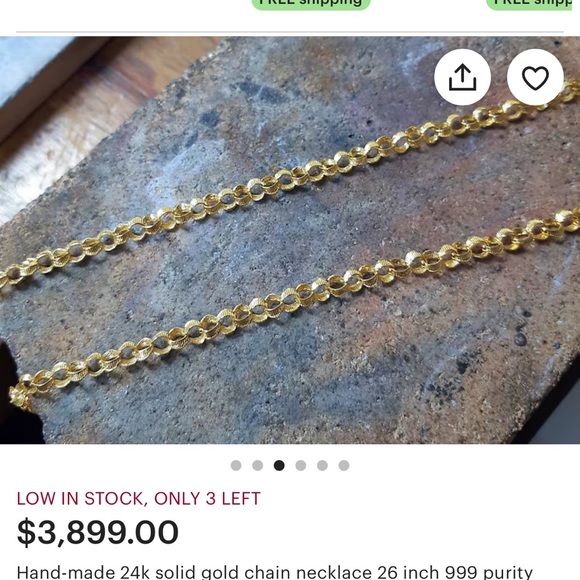 24k gold chain necklace - Picture 2 of 8